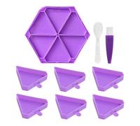 Genérico Rhinestone Painting Storage Trays - Craft Project Supplies | Tools | Quick-Drilling Multi-Functional Diamond Tray, Modular DIY Diamônd Embroidery Kit With Spoon & Brush (16.5x14.