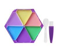 Genérico Rhinestone Painting Storage Trays - Craft Project Supplies | Tools | Quick-Drilling Multi-Functional Diamond Tray, Modular DIY Diamônd Embroidery Kit With Spoon & Brush (16.5x14.