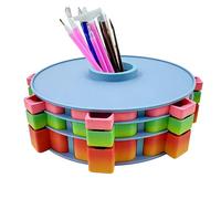 Genérico Rhinestone Painting Tray - 360-Degree Rotating 3-Tier Tower, Multi-Color Bead Organizer, Precision Craft Desktop Storage, Smooth Spin Access, High-Volume Hobby Support | for Artists
