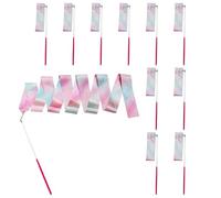 Genérico Rhythmic Gymnastics Ribbons - Sparkling Dance Training Tools | 10Pcs Color Streamers | Sparkling Ribbons For and Kids, Stage Performance Prop, 5ft Wand For Music Lessons