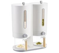 Generico Rice Dispenser | 11Lbs Press Dispensing Sealed Container | Double-Bucket Rice Container - for Grain Soybean Green Beans Corn Flour Oatmeal Pantry Counter