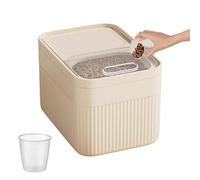 Genérico Rice Storage Bin,Large Capacity Pet Food Keeper Box With Measuring Cup - Dishwasher-Safe Rice Organizer Box for Grain Flour Snack Cereal