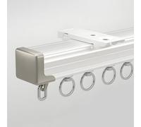 Genérico Riel De Cortina De Aleación De Aluminio Pista de Cortinas De Techo For Oficina Hogar Sistemas De Rieles para Cortinas Silencio para Divisor de Habitación(Blanca,110cm/3.6ft)