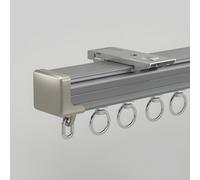 Genérico Riel De Cortina De Aleación De Aluminio Pista de Cortinas De Techo For Oficina Hogar Sistemas De Rieles para Cortinas Silencio para Divisor de Habitación(Gray,125cm/4.1ft)