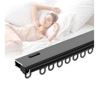 Genérico Riel De Cortina De Aluminio Ultrafino para Montaje En Techo, Pista De Cortina De Una Sola Varilla, Separador De Ambientes, Barra De Ventana para Ducha, Sala De Estar(Negro,400cm(4 * 100cm))