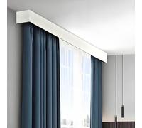 Genérico Riel De Cortina De Techo para Ventana, Cajón De Cortina 3 En 1 con Doble Riel Y Barra, Desmontable Y Deslizante, para Ventanales Separador De Ambientes Y Privacidad(White Ceiling,80cm/2.6ft)