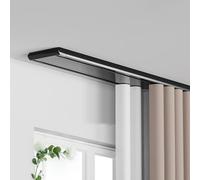 Genérico Riel de Cortina Doble Pesado de aleación de Aluminio,Montaje en Techo,riel de Nano Silencio para Sala de Estar y Dormitorio,Ideal como Divisor de habitación(Size:2.0m(6.6ft),Color:Negro)
