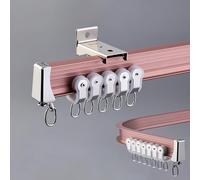 Genérico Riel De Cortina Resistente De Aluminio Pista De Cortina para Techo O Pared con Tiras Insonorizadas Y Tapa Final para Divisor De Habitación Decoración del Hogar(Rose Wall,200cm(2 * 100cm))