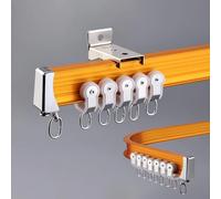 Genérico Riel De Cortina Resistente De Aluminio Pista De Cortina para Techo O Pared con Tiras Insonorizadas Y Tapa Final para Divisor De Habitación Decoración del Hogar(Gold Wall,170cm(2 * 85cm))