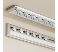 Genérico Riel De Cortina Ultrafino De Aluminio Autoadhesivo para Techo O Pared Pista De Cortinas para Separar Ambientes Y Proteger La Privacidad En Espacios Abiertos(White Wall,115cm/3.7ft)