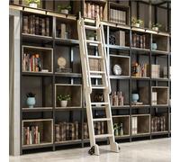 Genérico Riel de Escalera para Biblioteca, Oficina, Kit de herrajes para Escalera rodante, Rodillo Superior, Multiusos para escaleras de desván/estantería (Kit Deslizante de 3,3 a 24 pies),