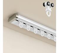 Genérico Riel De Techo para Cortinas Corredera Silencioso, Riel Aluminio De Cortina Ultrafino, Sistemas De Pista De Cortina para Separadora De Ambientes, Hospitales, Interiores Y Exteriores(23ft/7m)
