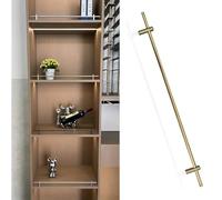 Genérico Riel metálico para estantes de Madera, Barra Decorativa de aleación de Aluminio de 14 a 42 Pulgadas, Protector anticaída para librerías, zapateros y armarios, Paquete de 2 Unidades, Color do