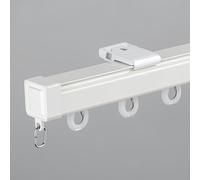 Genérico Riel para Cortina De Pared, Riel De Techo De Aluminio Resistente con Ruedas Silenciosas De Rodamiento para Ventanas, Armarios, Baños, Cortinas De Ducha(White Ceiling,600cm(4 * 150cm))