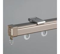 Genérico Riel para Cortina De Pared, Riel De Techo De Aluminio Resistente con Ruedas Silenciosas De Rodamiento para Ventanas, Armarios, Baños, Cortinas De Ducha(Champagne Ceil,300cm(2 * 150cm))