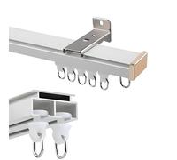 Genérico Riel para Cortina De Techo para Ventana, Rieles Dobles Premium con Polea Silenciosa, Barras para Cortina De Ducha De 0,7-6,0m para Montaje En Techo O Pared.(White Wall,160cm(2 * 80cm))