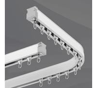 Genérico Riel para Cortinas Flexible, 70-600cm, Pista De Cortina Aleación De Aluminio, para Divisor de Habitación Ducha Ventana Balcón(Black Wall,90cm/2.9ft)