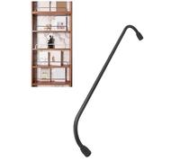 Genérico Riel Protector de Estante de Metal for estantes de Madera, Valla de riel basculante Decorativa, Varilla anticaída for gabinetes, estantería, exhibición de galería de Cocina(Black,51cm/20in)