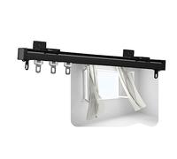 Genérico Rieles de Aluminio para Cortinas - Rieles de Montaje en Techo/Pared para Cortinas y visillos, Sistema de Deslizamiento Suave para Sala de Estar, Dormitorio, Ducha, Autocaravana, fácil Instal