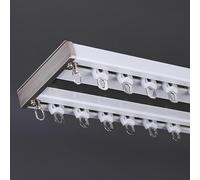 Genérico Rieles De Cortina De Techo Resistentes, Kits De Rieles Dobles Unidos Al Techo, Rieles para Cortinas De Aluminio, Separadores De Ambientes, Duchas Y Hospitales(White Celling,80cm/2.6ft)