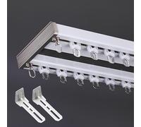 Genérico Rieles De Cortina De Techo Resistentes, Kits De Rieles Dobles Unidos Al Techo, Rieles para Cortinas De Aluminio, Separadores De Ambientes, Duchas Y Hospitales(Blue Celling,125cm/4.1ft)