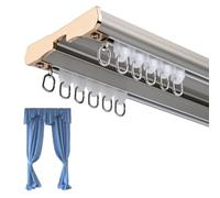 Genérico Rieles Dobles para Cortinas De Techo, Barra De Aluminio Riel Deslizante para Techos Suspendidos, Juego De Rieles para Cortinas(Grey,300cm/9.8ft)
