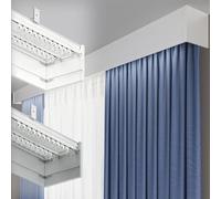 Genérico Rieles para Cortinas de Alta Resistencia, Sistema silencioso de Doble Fila para Montaje en Techo, Caja de Cenefa de Aluminio Tres en uno con rieles Dobles, Tablero de cornisa Ajustable de 10