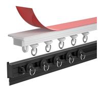 Genérico Rieles para Cortinas de Doble Fila, Sistema silencioso para Montaje en Techo, Divisor de privacidad, fácil instalación, rieles de Metal autoadhesivos para Cortinas con Tapa y Ganchos, ideale