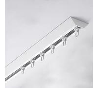 Genérico Rieles para Cortinas Resistentes de Doble Fila para Techo, Sistema silencioso, Juego de rieles para Cortinas de Techo con Ganchos enrollables, rieles deslizantes silenciosos para Dormitorio,