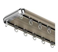 Genérico Rieles para Cortinas Resistentes de Doble Fila para Techo, Sistema silencioso, riel para Cortina Doble de Aluminio Resistente, rieles para Montaje en Techo de 7.2 pies con Rodillos silencios