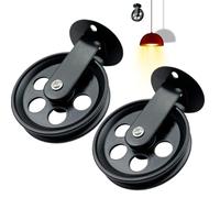 Genérico Riemenscheibenrad für Plug-In-Pendelleuchte - 5 x 7 cm zur Wandmontage | 2X Riemenscheiben-Hebeantrieb,Schwarze Riemenscheiben, Beleuchtungszubehör für Radscheiben für rustikale Industri