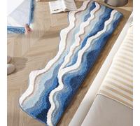 Genérico Rileygrove Breezy Weave Bath Rug, 3D Ocean Wave Tufted Carpet, Ocean Design Bath Mat. Cute Coastal Beach Themed Bath Mats for Bathroom Bedroom (#1,19.7 * 47.2 in/50 * 120cm)