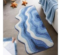 Genérico Rileygrove Breezy Weave Bath Rug, 3D Ocean Wave Tufted Carpet, Ocean Design Bath Mat. Cute Coastal Beach Themed Bath Mats for Bathroom Bedroom (#2,27.6 * 63 in/70 * 160cm)