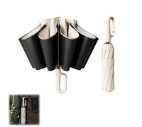 Genérico Ring Automatic Buckle Umbrella, Folding Sun Automatic Umbrella for Both Rain and Sunshine, Portable Compact Travel Umbrellas, for Daily or Travel (Beige)