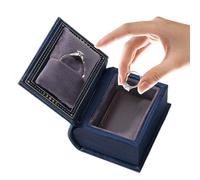 Genérico Ring Box - 2.17 Inches Custom Ring Box | Book Shape Jewelry Case | Magnetic Closure Engagement Rings Boxes For Birthday Women Men Travel Christmas Engagement Proposal