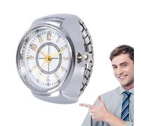 Genérico Ring Clock - Vintage Quartz Finger Watch | Creative Round Rings Watch | Adjustable Retro Mini Clock Ring Birthday Gift Women Men