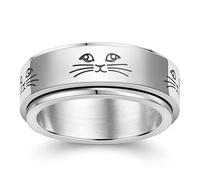 Generico Ring For Women Girls - Spinner Rings For Women | Cute Cat Pattern Rotating Spinner | Jewellery Gift Fidget Rings Fors Girls Men Teens Adults Daughter Relief Calm Peace, riferimento alla