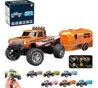 Genérico RipRush Mini Monster 1:64 Off-Road LED Alloy Racer, 3-Speed Modes, 360° Flip Rip Rush Alloy Racer with LED Lights, 2.4GHz Racing System, Speed/Steering Adjustable (A)