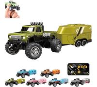 Genérico Riprush Mini Monster 1:64 Off-Road LED Alloy Racer, 3-Speed Modes, 360° Flip Rip Rush Alloy Racer with LED Lights, Unleash Adventure, Build Skills (Type D)