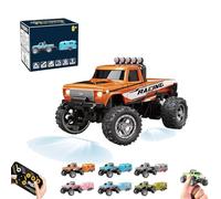 Genérico Riprush Mini Monster 1/64, Off-Road LED Alloy Racer, 3-Speed Modes, with Lights, Aerospace-Grade Alloy Construction Mini Monster Truck RC Car with Trailer (no Trailer,Orange)