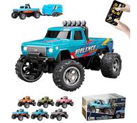 Genérico RipRush Mini Monster 1:64 Off-Road LED Alloy Racer, Aerospace-Grade Alloy Construction. Mini Monster Truck RC Car with Trailer, 3-Speed Modes, 2.4GHz Racing System (No Trailer,D)