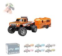 Genérico Riprush Mini Monster 1/64, Off-Road LED Alloy Racer, Rip Rush Compact Remote Control Truck with LED Lights 3-Speed Modes, Mini Monster Truck RC Car with Trailer Cool (Orange)