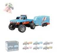 Genérico Riprush Mini Monster 1/64, Off-Road LED Alloy Racer, Rip Rush Compact Remote Control Truck with LED Lights 3-Speed Modes, Mini Monster Truck RC Car with Trailer Cool (Blue2)