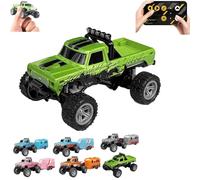 Genérico Riprush Mini Monster 1/64, Off-Road LED Alloy Racer, Riprush Mini Monster 1/64, Off-Road LED Alloy Racer, 2.4GHz Racing System, with Trailer, Speed/Steering Adjustable (Green)