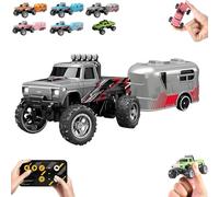Genérico Riprush Mini Monster 1/64, Off-Road LED Alloy Racer, with LED Lights, 3-Speed Modes, 2.4GHz Racing System, for Ages 14+ Hobbyists and Collectors (Grey)