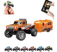 Genérico Riprush Mini Monster 1/64, Off-Road LED Alloy Racer, with LED Lights, 3-Speed Modes, 2.4GHz Racing System, for Ages 14+ Hobbyists and Collector (Orange)