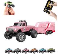 Genérico Riprush Mini Monster 1/64, Off-Road LED Alloy Racer, with LED Lights, 3-Speed Modes, 2.4GHz Racing System, for Ages 14+ Hobbyists and Collector (Pink)