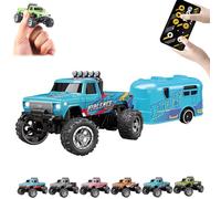 Genérico Riprush Mini Monster 1/64, Off-Road LED Alloy Racer, with LED Lights, 3-Speed Modes, 2.4GHz Racing System, for Ages 14+ Hobbyists and Collector (Blue-2)
