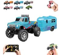 Genérico Riprush Mini Monster 1/64, Off-Road LED Alloy Racer, with LED Lights, 3-Speed Modes, 2.4GHz Racing System, for Ages 14+ Hobbyists and Collectors (Blue)