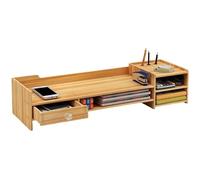 Genérico Riser Monitor de Madera - Organizador de Plataforma para Ordenador, Ordenador Portátil, Impresora y Teclado | Soporte de Almacenamiento de Versátil para Suministros de,